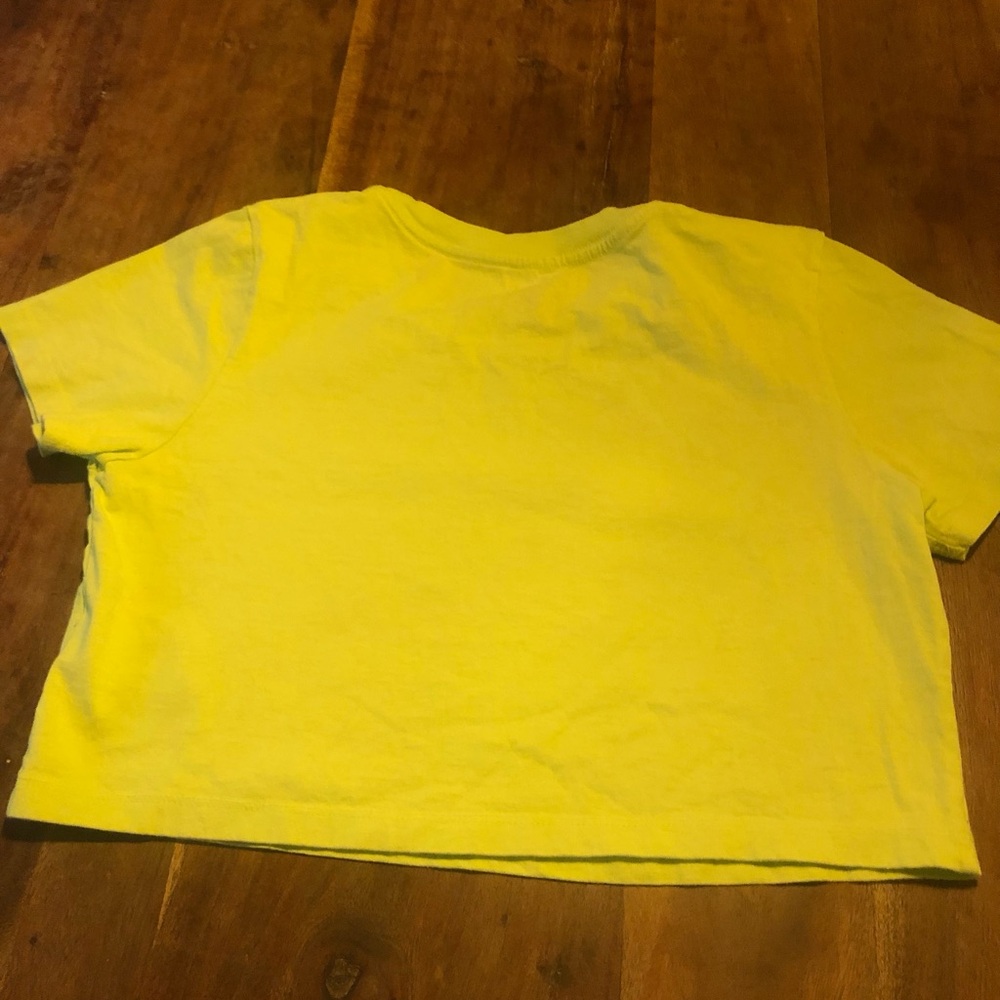 Urban Outfitters Shirt Neon Yellow Short Sleeve Crop Tee Top